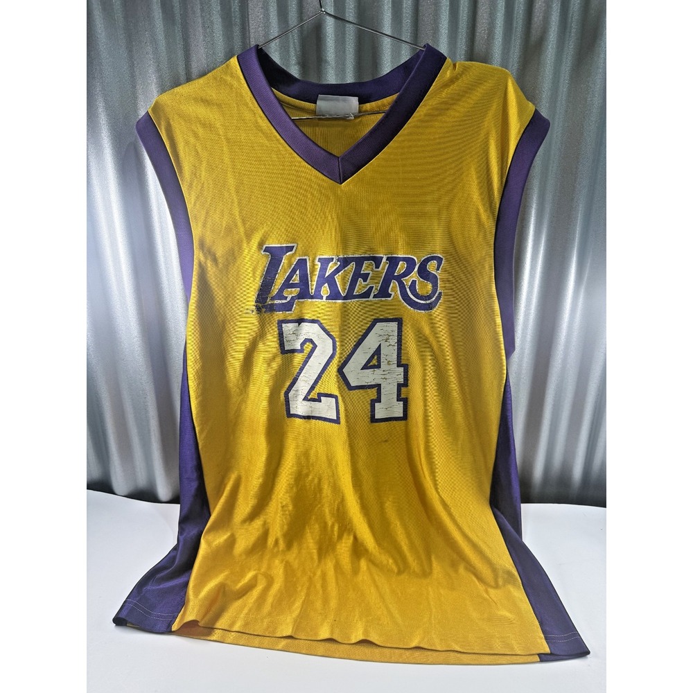Vintage Kobe Bryant #24 LA Lakers NBA Jersey Yellow Gold Purple Estimated L